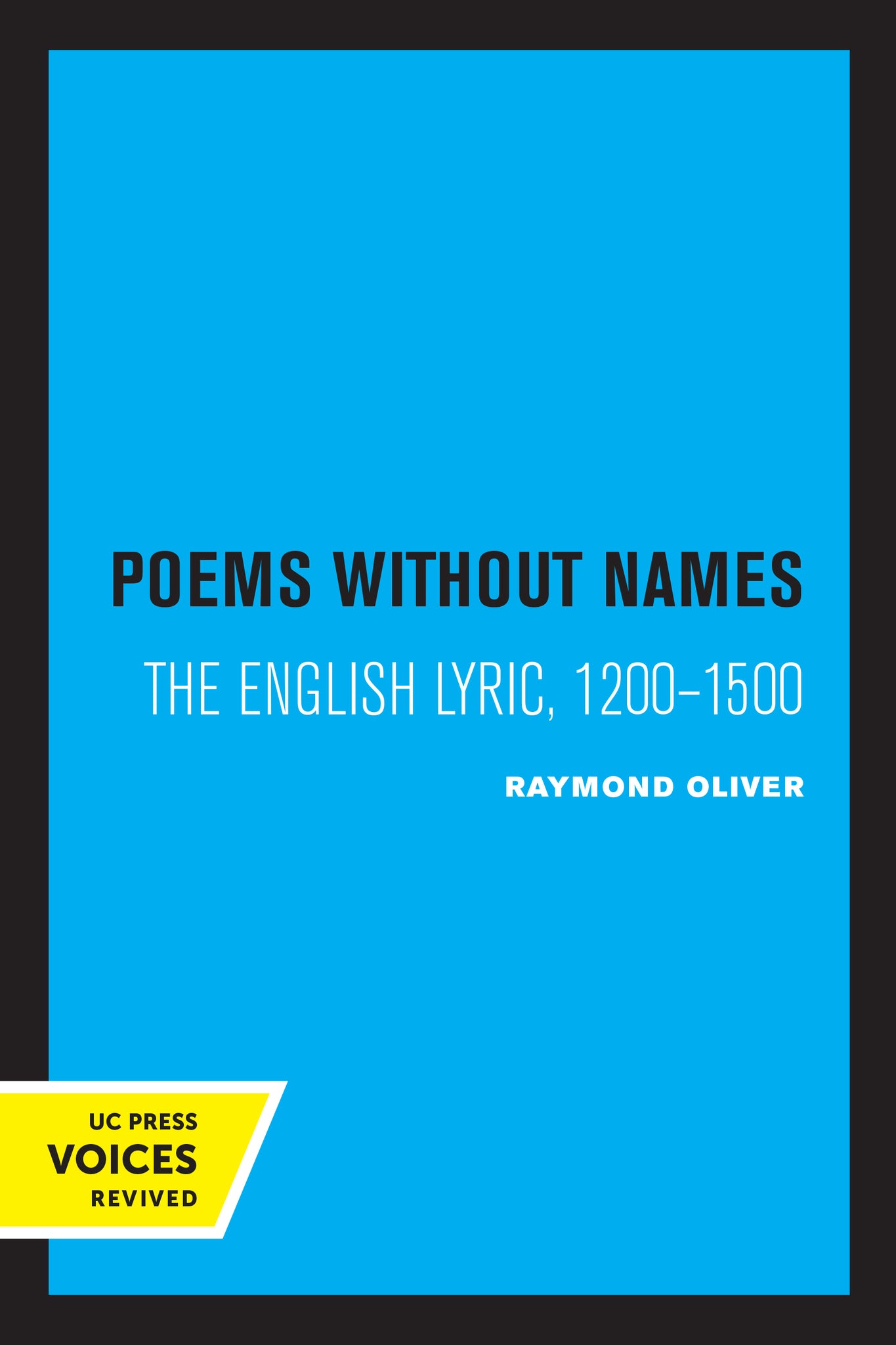 Cover image for Poems Without Names ISBN 9780520333352